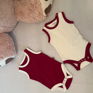 2 bodies manches courtes blanc et bordeaux