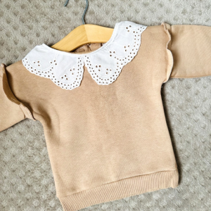Pull col broderie anglaise